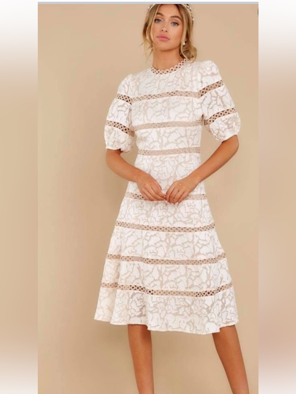 NWT Champagne & Strawberry vintage inspired lace dress